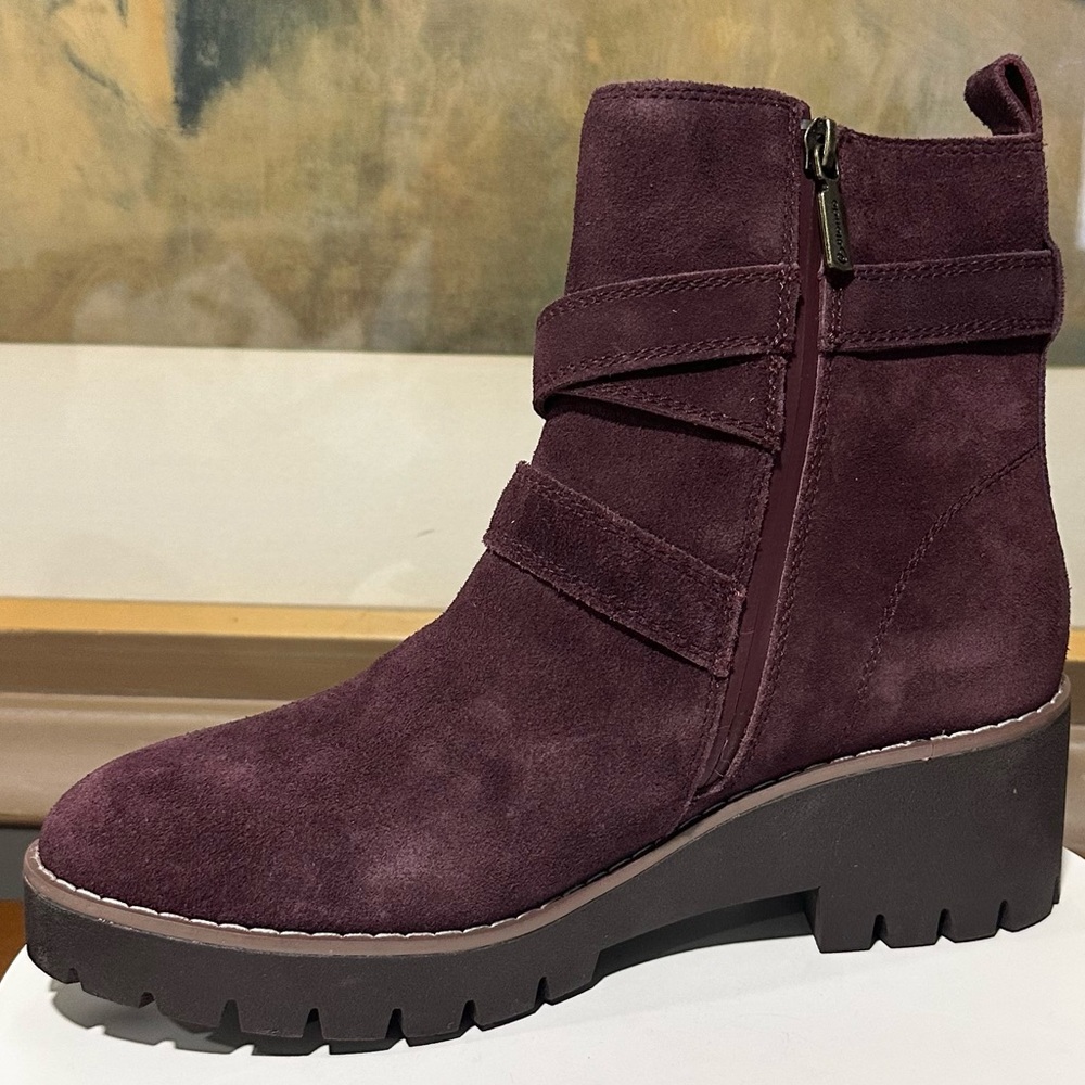 Blondo Wine Suede Buckle Ankle Boots - Picture 5 of 15
